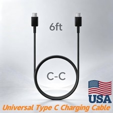 6FT USB C to USB C Cable Fast Charging Cord for Samsung Galaxy S24 S23 S22 Ultra