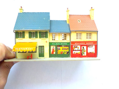 Dekor Modell Jouef Block 3 Gebäude Café Bäckerei Metzgerei Ref 1981