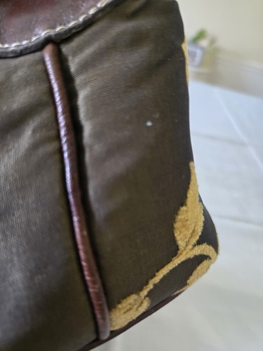 Latico Handbag Embroidered Floral Brown Leather Trim Shoulder Purse Small Hobo - Picture 11 of 17