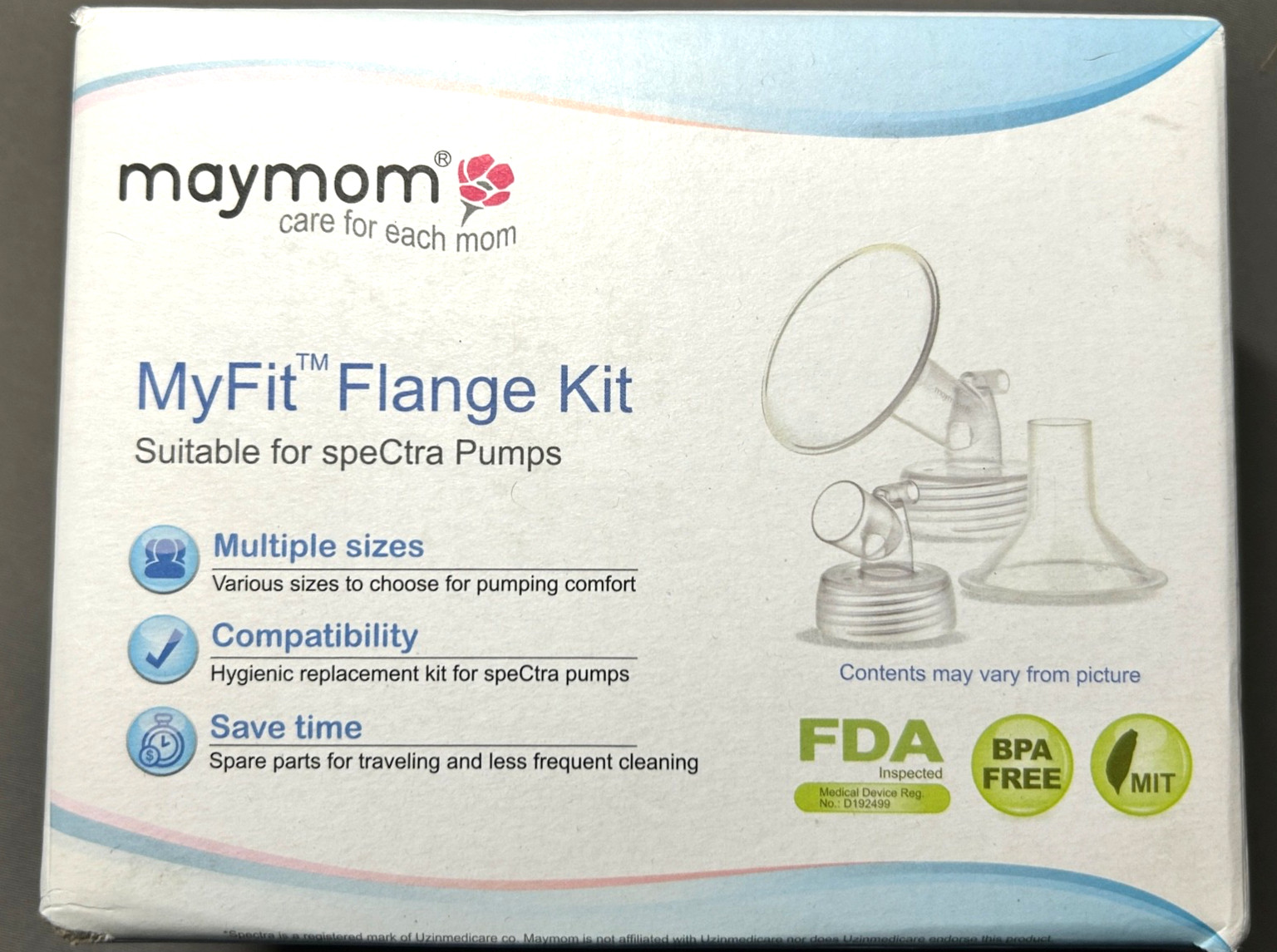 Maymom MyFit Flange Kit - For Spectra Pumps - 19mm - NIB Sea
