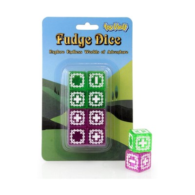 Toy Vault Fudge Dice Fudge Dice Set - Translucent Green & Purple (8) New