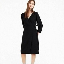J.Crew 365 Crepe Wrap Dress in Black Size 8 H6292