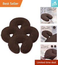 Extra Thick Cotton Flannel Massage Face Cradle Cover - Mocha, Set of 4