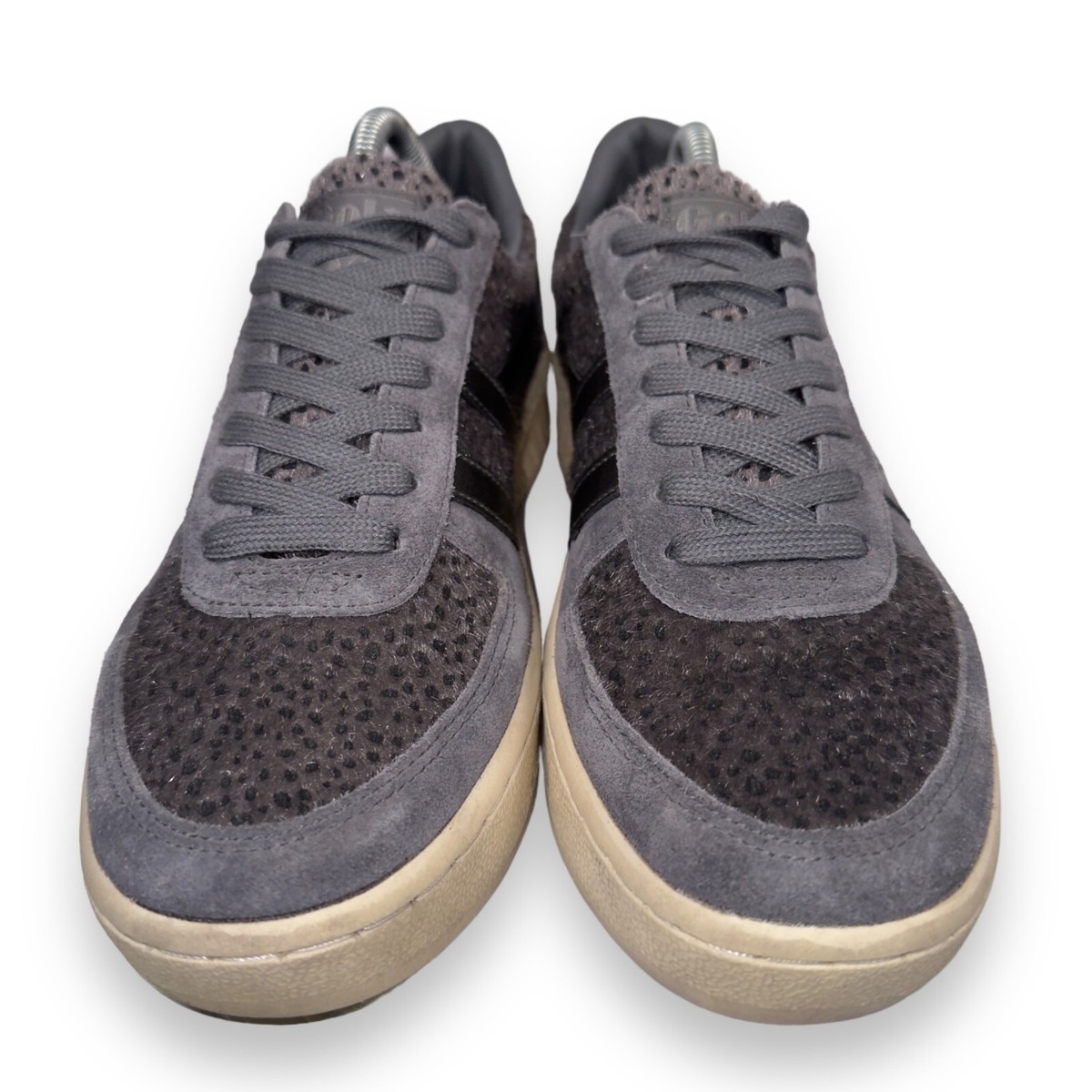 Gola Grandslam Savanna Animal Print Sneakers Grey CLB116 Women's