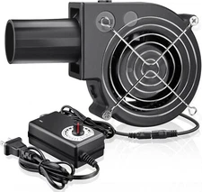 97Mm X 33Mm BBQ Blower Fan 12V with 120V � 240V AC Plug Variable Speed Controll