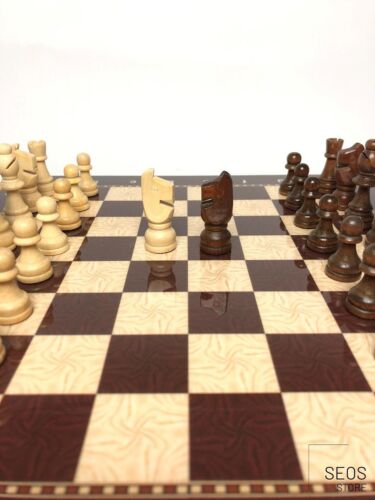 Gift Ideas 🎄 Handmade 36cm Wooden Staunton Chess Set Carved Chess Board🎁 - Imagen 6 de 11
