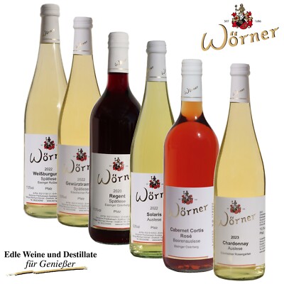 WEINGUT WÖRNER: 6 Fl. Wein mit Prädikat Beerenauslese Auslese Spätlese Weinprobe