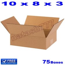 75 - 10x8x3 Cardboard Boxes 32-ECT Mailing Packing Shipping Corrugated Carton