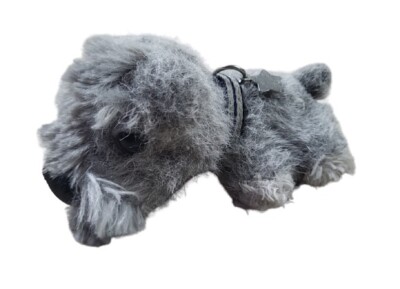 The Dog Artlist Collection Mini Schnauzer 5 Zoll grau Plüschtier Kuscheltier Halsband & Anhänger
