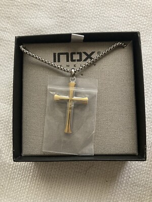  Gold Ion Plated Apostle Cross Pendant Necklace