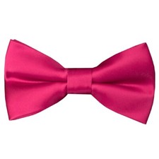 Pre Tied Plain Cerise Pink Boys Bow Tie Age 4-7 Childrens Kids Wedding Bow Tie