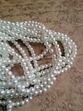 White Pearl Beads 4mm Bulk Glass Jewelry Making Supplies Small Round 216pcs