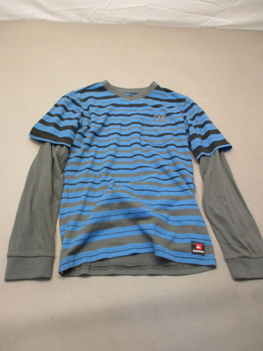 Quiksilver Size 10-12 Boys Multicolor Striped Long Sleeve Sweatshirt 7W-697