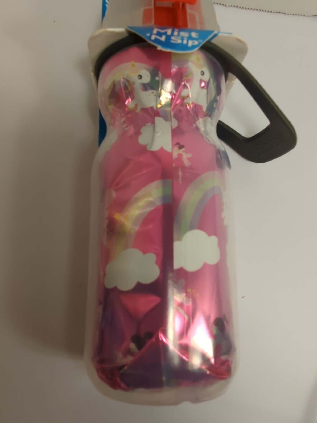 02 cool sip and mist water bottle with unicorns and rainbows 12 ounce 