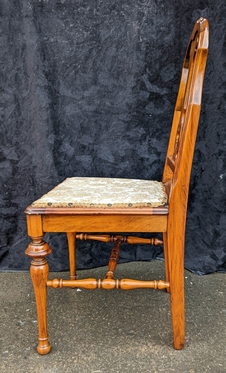 Antique Vintage Old Carved Wood Wooden Side Accent Dining