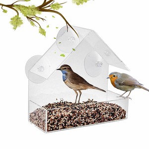 Window Bird Feeder Wild Table Hanging Suction Perspex Clear