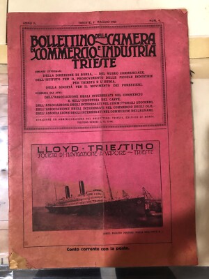 BULLETIN INDUSTRIE- UND HANDELSKAMMER TRIEST 1921 Nr. 9 Lloyd Triestino