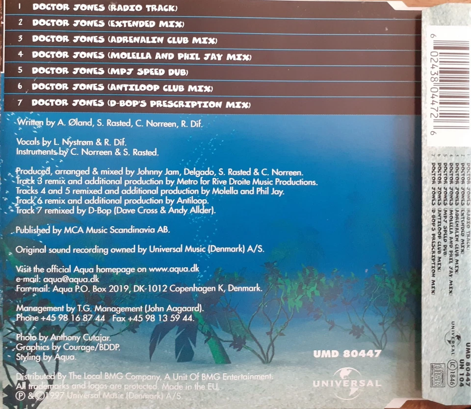 Aqua – Doctor Jones - Eurodance House - 7 Track - Maxi CD - Bild 2 von 2