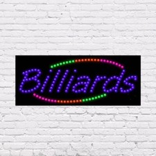 LED Billiards Sign  Light Up Sign  11"H x 27"W x 2"D