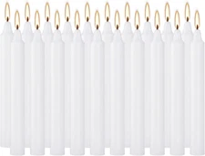 White Taper Candle 20 Bulk, Unscented Dripless Chimes Candle, H 4 Inch for Chris