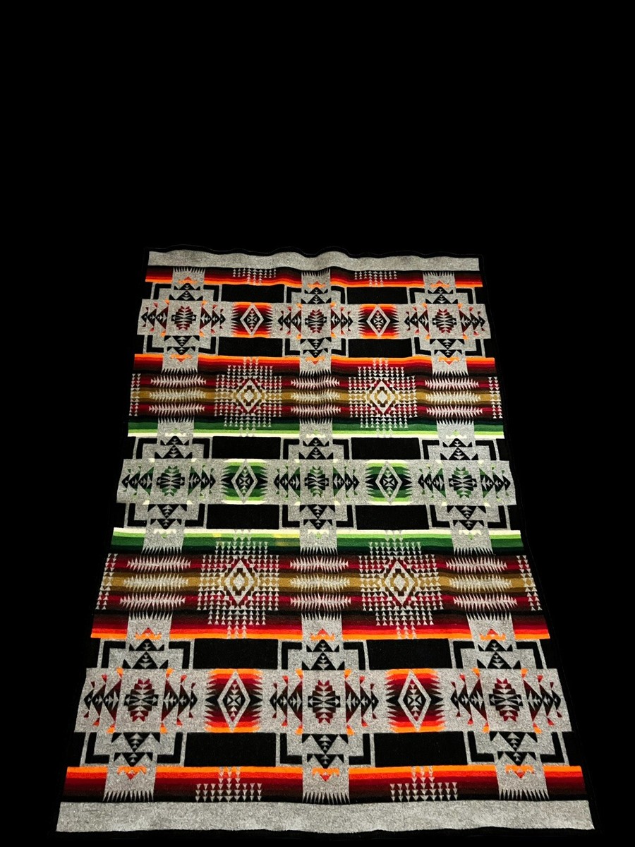 Pendleton beaver state ウールブランケット Pendleton Beaver State Wool Blend Blanket Grey Black Orange