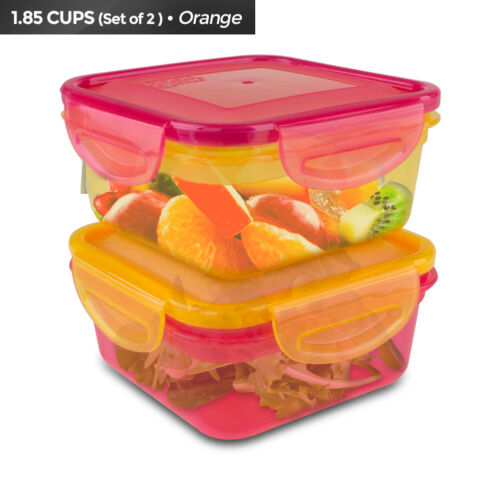Plastic Creative Options Storage Containers with Adjustable Orange