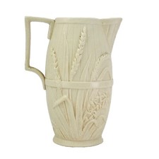 Copeland Glazed Parian Ware Barrel Staves and Barley Harvest Jug c1860