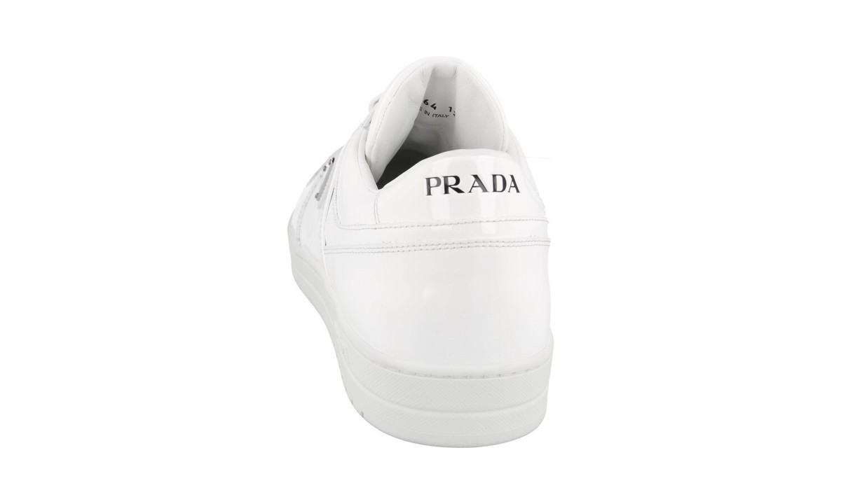 スニーカー PRADA | Downtown patent leather sneakers 2EE364_069_F0002 PRADA DOWNTOWN SNEAKERS SHOES 2EE364 WHITE PATENT LEATHER