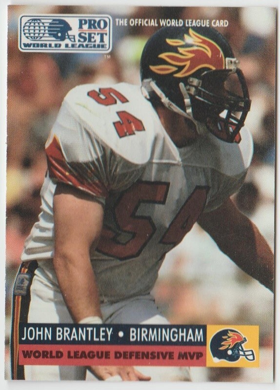 1991 Pro Set Football #705 John Brantley LL - Birmingham Fire