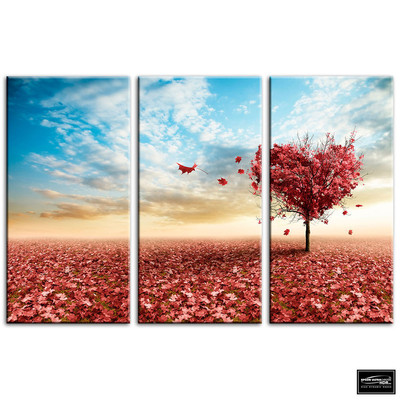 Ahornbaum Herz Liebe BOX GERAHMTE LEINWAND KUNST Bild HDR 280 g/m²