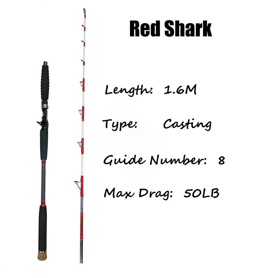 Удилище джиговое Trainfis 5 футов 3 дюйма 20-50 фунтов MH спиннинг удочка для морской рыбалки троллинг удочка - Изображение 2 из 4