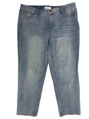 Jessica Simpson Jeans 10P Boyfriend Jean Blue Denim 10 Petite 24 Inseam Mod Crop