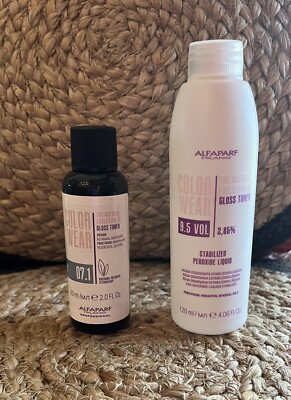 Alfaparf Milano Gloss Toner Color Wear 07.1 2oz , Colorwear 9.5 Vol Peroxide Kit