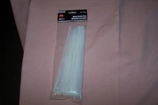 Tool Bench Hardware Nylon Cable Ties 8" L White 65 Pieces NEW in Pack, Strong!
