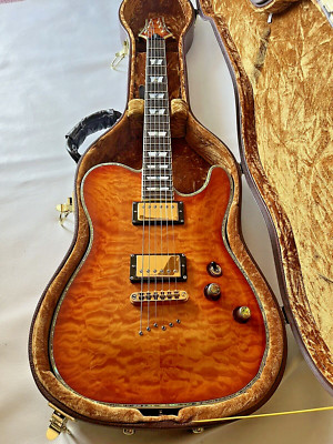 Schecter PT Custom setin neck Electric Guitar Quilted Abalone Flame Orang w/Case
