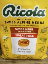 Ricola Swiss Herb Cough Treatment Drops*SUGAR FREE*19 Count Wrapped-EXP MAY2027