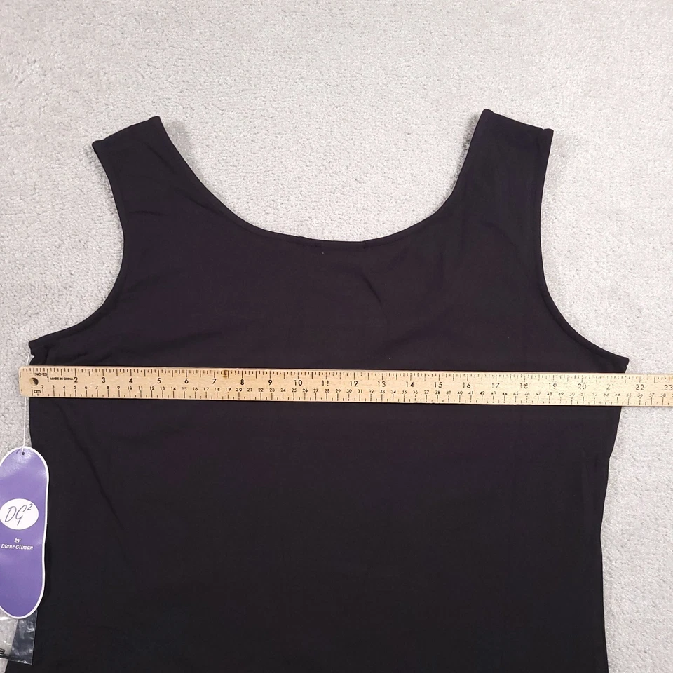 Camisa sin mangas sin mangas DG2 By Diane Gilman grande negra con cuentas cuello redondo Foto 4 de 4