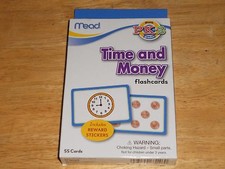 TIME  MONEY Flashcards, Multisensory Activities Skills w/Reward Stickers MEAD