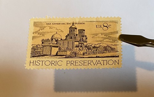 Rare- 1971 Historic Preservation San Xavier Del Bac Mission 8 Cents Stamp Used - 第 4/17 張圖片
