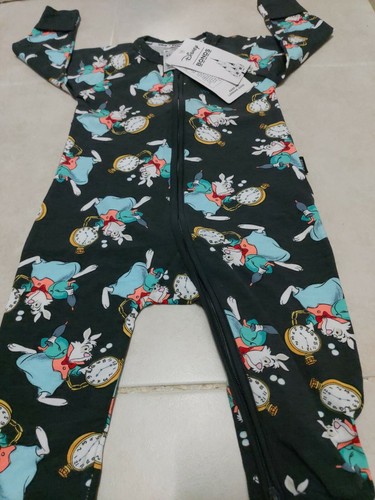 BONDS BNWT BABY WONDERSUIT ZIPPY DISNEY ALICE IN WONDERLAND WHITE RABBIT SZ0 - Picture 3 of 3