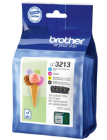 4 Brother Druckerpatronen Tinte LC-3213 Bk / C / M / Y Multipack