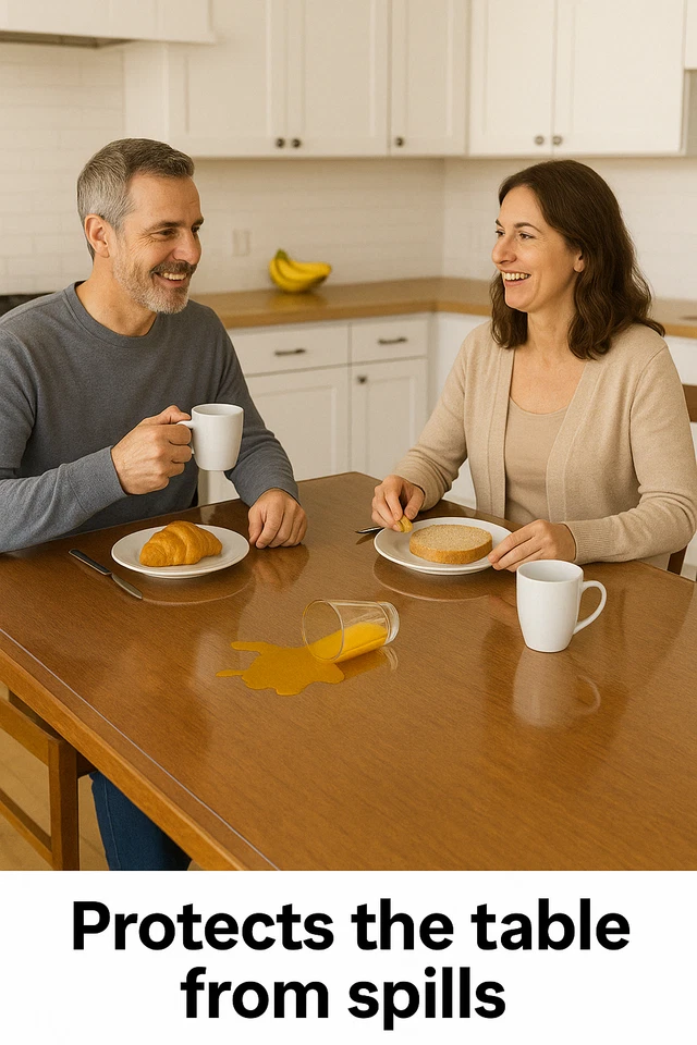 Clear Vinyl Tablecloth Protector 60x90 Oblong – Waterproof Reusable Cover - Image 4 of 4