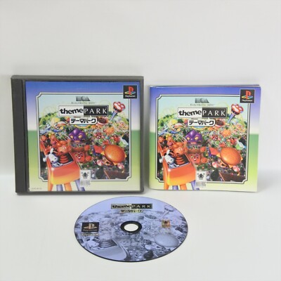 Jeu Theme Park PS1 Version Japonaise - Très Bon état, Boîte Et Instructions Incluses