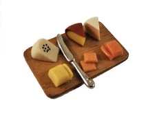 Dollhouse Cheese Board Miniature Dinner Dining Room Accessory 1:12 Scale