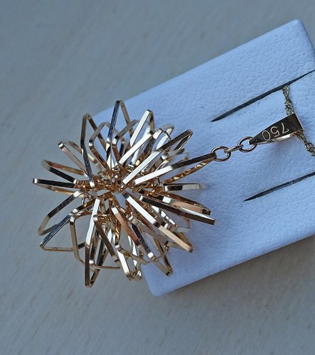 Schneeflocke ♦️ Pusteblume Anhänger aus 750 18kt. Gold Designer Blume ♦️♦️ 8637 - Bild 5 von 14