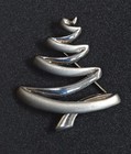 Vintage Signed B.A.B BA BALLOU 925 Sterling Silver Christmas Tree Brooch Pin   — photo 2