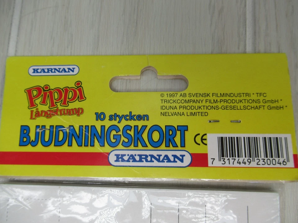 Pippi Longstocking 1997 party invitations 10 postcards German or Swedish sealed - Image 4 of 4