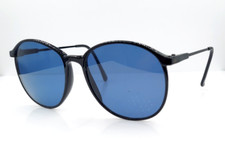 Vintage Roy Tower Cambridge Black Oval Sunglasses Japan W/NEW LENSES 