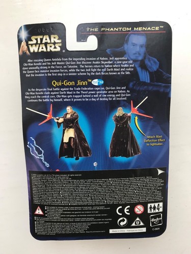 BOXED STAR WARS THE PHANTOM MENACE QUI-GON JINN HASBRO ACTION FIGURE - Picture 2 of 2