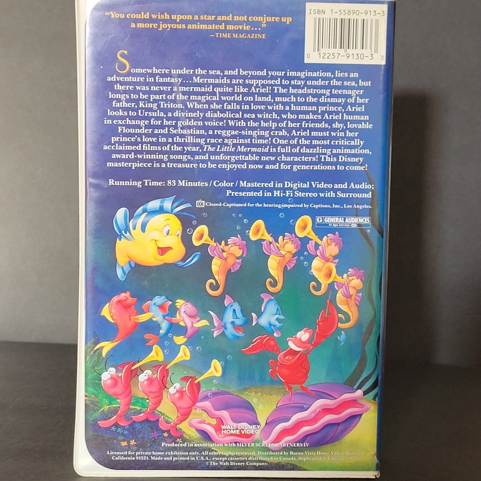 Disney The Little Mermaid (VHS, 1989, Diamond Edition) Original banned edition - Image 3 of 4